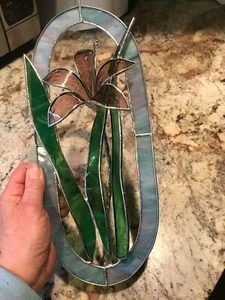 3-D Day Lily in Fused and Copper Foiled Stained Glass - Picture 1 of 3