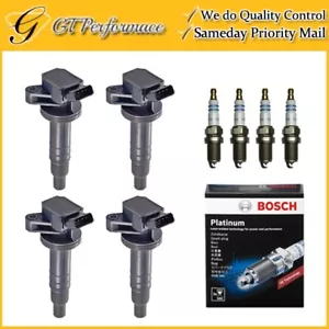 Quality Ignition Coil & BOSCH Spark Plug 4PCS for Celica Corolla Matrix/ Vibe L4 - Picture 1 of 9