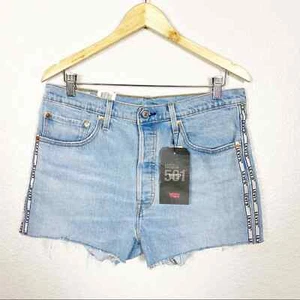 Levi’s Premium NWT Womens 501 High Waisted Cut Off Denim Jean Shorts Size 32 - Picture 1 of 11