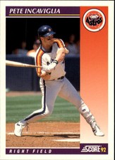 1992 Score Rookie/Traded Baseball Card #17T Pete Incaviglia