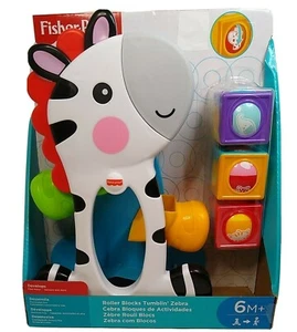 Fisher-Price Roller Blocks Tumblin Zebra Develops Fine Motor Sensory  New - Picture 1 of 9