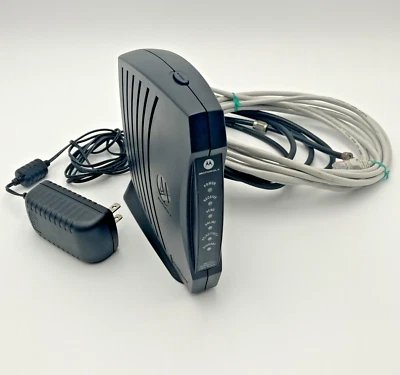 Motorola SB5101 Cable Modem for Broadband w/ Power Supply, Coax, Ethernet Cable - Image 1 of 4