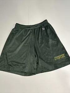 VINTAGE Champion Basketball Shorts Mens Large Green Mesh Lyndon State Elastic - Picture 1 of 6