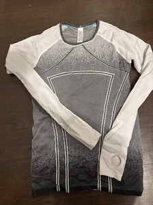 Ivivva by Lululemon Girls Swiftly Fly Tech Bl/W Long Sleeve Shirt Girls Size 14 - Picture 1 of 4