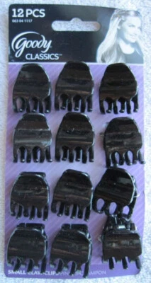 12 Goody Classics Darla Small Claw Clips Hair Jaw Plastic Black Tort Brown Clear - Image 1 of 4