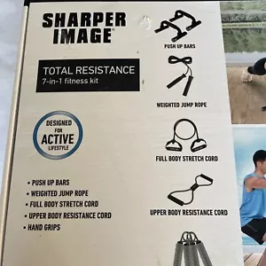 Sharper Image 7-In-1 Total Resistance Fitness Kit With Push-Up Bars Jump Rope & - Picture 1 of 12