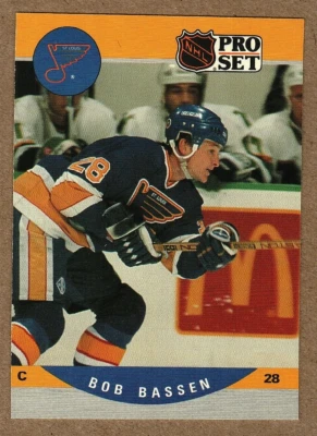 1990 PRO SET HOCKEY CARD - #520  BOB BASSEN    ST. LOUIS BLUES - Image 1 of 2