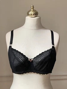 Freya Black & Pink Underwired Unpadded Bra Size UK 32DD - Picture 1 of 12