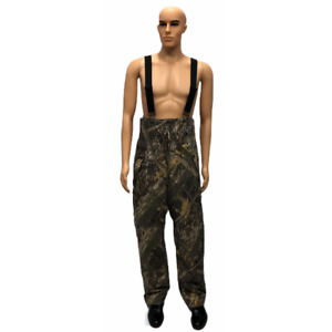 Mossy Oak Camouflage Stealth Fleece Bibs  Suspenders Coverall Leg Zips Sz Medium