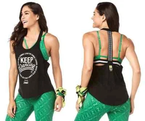 Zumba Fitness Keep Dancing Tank - Bold Black size XS (B39) - Picture 1 of 5