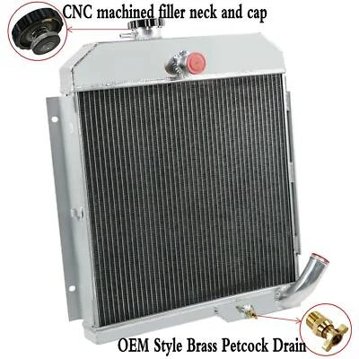 Radiador de aluminio manual 4 filas Fit 1965-1971 Jeep CJ5 CJ6 DJ5 DJ6 Buick 225 V6 Foto 1 de 4