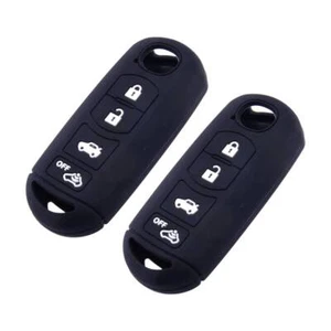 2pcs Black 4Buttons Remote Key Cover Case Fob Fit For Mazda 3 5 6 CX-5 CX-7 CX-9 - Picture 1 of 4