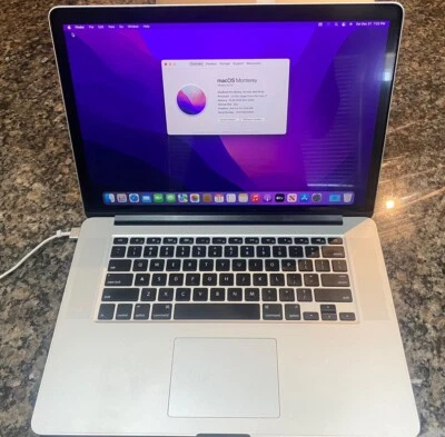 Apple Macbook Pro 15" Mid 2015 A1398 Retina I7 2.5GHz Quad Core 16GB 512 NO BATT - Image 1 of 4