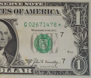 ** STAR ** 1 $ 1969 B (WAHL AU) FEDERAL RESERVE NOTE ** - Bild 1 von 3