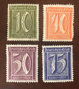 Germany Stamps 1922 14 Perf 10 Olive 40 50 75 Unused Hinged - Picture 1 of 2