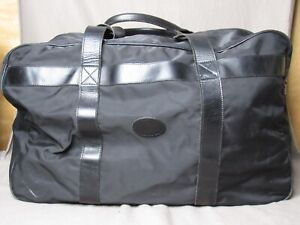 ROOTS Canada Black Nylon w/ Leather Trim XL Duffle / Travel Bag