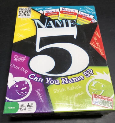 Name 5 Card Game Party Pack 2 or More Player Teams Card Board Party Game New - Image 1 of 4