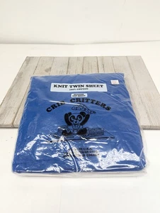 Neu Crib Critters Strick Twin Sheet Hugger Top Sheet 100% Baumwolle - USA - blau - Bild 1 von 3