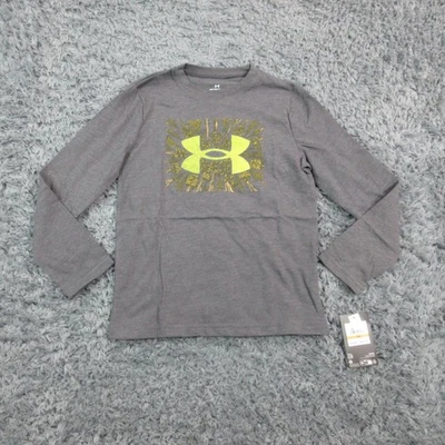 Under Armour Shirt Youth Small Gray Long Sleeve Outdoor Logo Graphic Tee NWT - Image 1 of 4