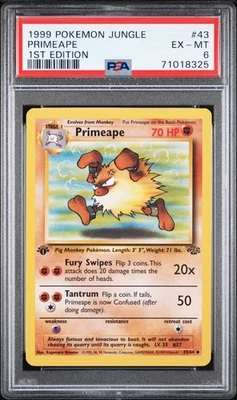 PRIMEAPE 1999 Pokemon Jungle 1st Edition #43 PSA 6 - Image 1 of 3
