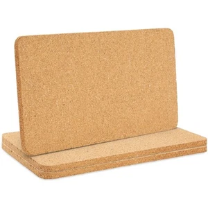 3 Pack Rectangle Cork Trivets for Hot Dishes, Cork Placemats (12.5x6.6 In) - Picture 1 of 10