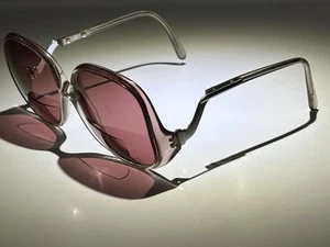 Vintage Eyeglass Drop Frames Peggy Hill Style Clear Plastic Silver Hand Made - Picture 1 of 17