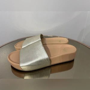 BEEK Pelican Leder Plateau Pantolette Sandale in Platin/Strand Größe 10 - Bild 1 von 12