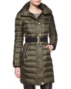 Burberry Olive Green Down Belted Puffer Coat Size UK 02 RRP £850 NEW TAGS - Picture 1 of 19