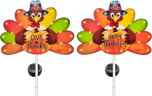 Hexagram Thanksgiving Decorations Outdoor, Solar Turkey Garden Stake Lights, 41 - Picture 1 of 17