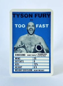 2016 Boxing Ringwalk TYSON FURY Trading Card 3.25” UK Top Trumps BLUE BASE - Picture 1 of 3