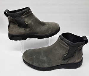 Hey Dude Scott Herren Größe 12 M Schattengrau Wildleder Soc Fit Slipper Stiefeletten - Bild 1 von 9