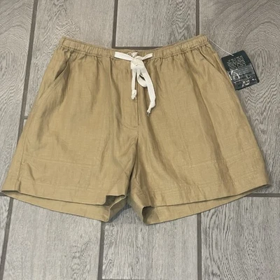 Ralph Lauren Women's Khaki 100% Linen Casual Shorts Size Small Petite PS NEW - Image 1 of 4