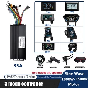 EBike 36V/48V/52V 35A Controller w/Display Brake For1000W-1500W Brushless Motor - Picture 1 of 36