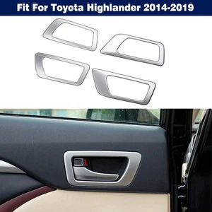 4 piezas molduras de marco de manija de puerta interior mate plateado para Toyota Highlander 2014-2019 - Imagen 1 de 14