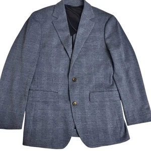 Bonobos Blue Glen Plaid Cotton Blend Sport Coat Blazer 36S Modern Fit Classic - Picture 1 of 10