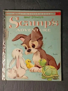 1958 "C" Walt Disney Scamp's Adventure #D88 A Little Golden Book - CLEAN PGS - Picture 1 of 5