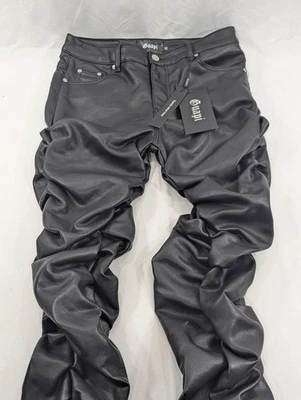 Новый с Ярлыками Guapi брюки мужские 32 x 36 Hyper пучок черный искусственной кожи ограниченного тиража падение  - Изображение 1 из 4