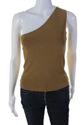 Vince женщин текстурированный ребристый с плеча один рукав Топ коричневый размер XS - Изображение 1 из 4