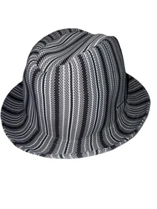 Sombrero Fedora Jugador Jacquard Kangol Gris Negro Rayas XXL Hecho en Taiwán Retro - Imagen 1 de 7