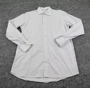 ETON Contemporary 41 16 White Blue Geometric Print Button Up Long Sleeve Woven - Picture 1 of 9