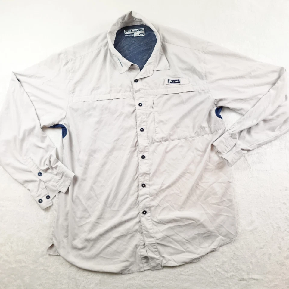Camisa Guía Pelágica Eclipse Hombres XXL Gris Manga Larga Pesca Ventilado Poliéster Foto 1 de 4
