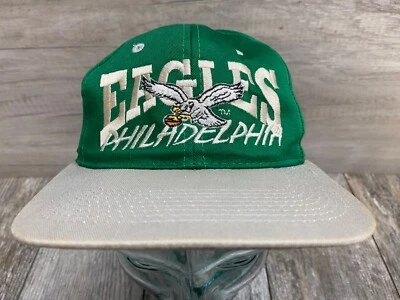 Vintage Philadelphia Eagles Snapback Hat Cap Team NFL script spell out - Image 1 of 4
