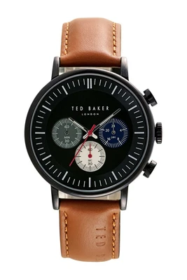 TED BAKER TE15137002 BLACK DIAL BROWN LEATHER STRAP MENS 42MM WATCH - Image 1 of 2