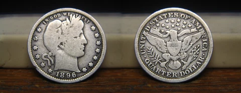 1896-P BARBER LIBERTY HEAD QUARTER 1896P US COIN Cover