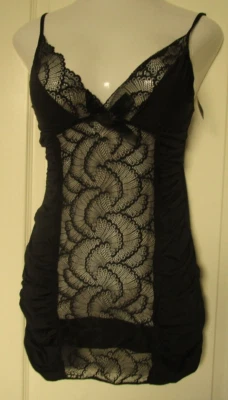 Shirley of Hollywood Black Chemise Style SS1139 Large Lace inset - Image 1 of 3