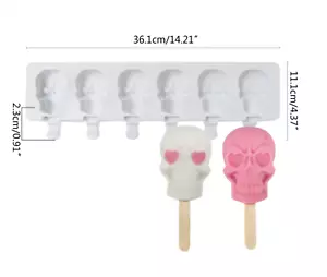 STAMPO TESCHIO, stampo per dolci, stampo per ghiaccioli, stampo per gelato in silicone Halloween - Foto 1 di 2