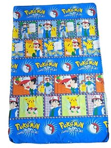 Vintage 90s Pokemon Catch Them All Pikachu Ash Double Bed Quilt Doona Cover 