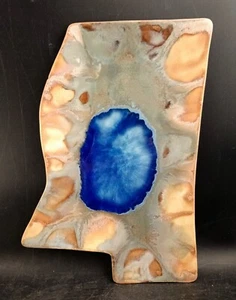 Satterfield Pottery, Oxford Mississippi, Trinket Tray Shaped Like State Of MS - Picture 1 of 4