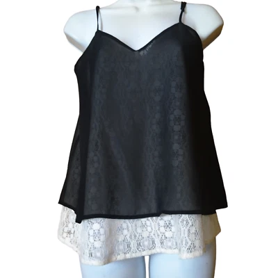 Blusa sin mangas de encaje Collective Concepts XS con correa de espagueti en capas para mujer NUEVA Foto 1 de 4