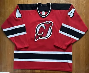 Vintage NJ New Jersey Devils Stephane Richer 44 Red CCM Hockey Jersey XL - Foto 1 di 9